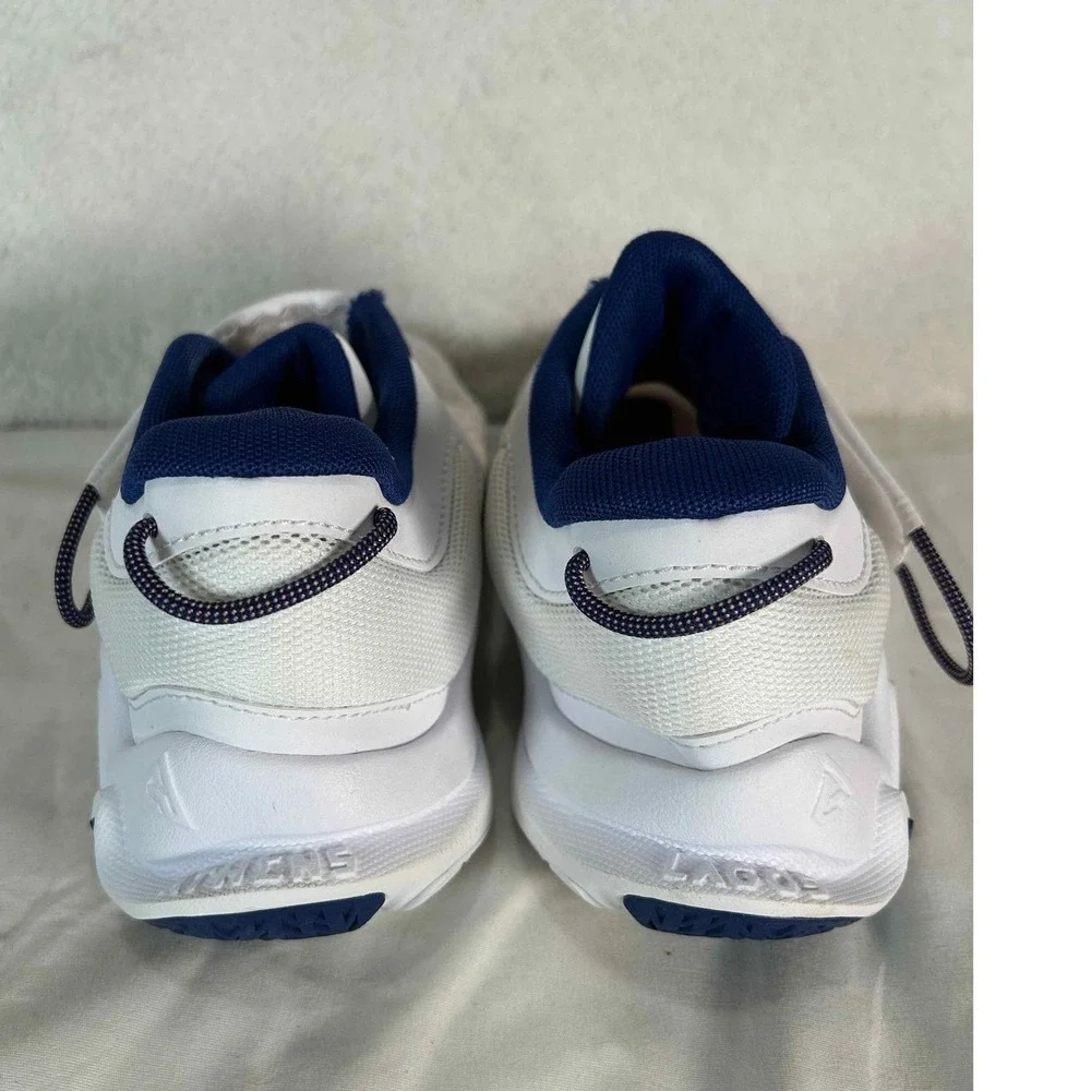 Nike Giannis Immortality 2 Sneakers Low Top Hook Loop White Pink Blue Size 2.5